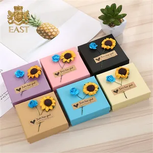 Eastbox Kotak Hadiah Jam Tangan Desain Bunga Logo untuk Anak Perempuan, Kemasan Kotak Hadiah Pengiring Pengantin