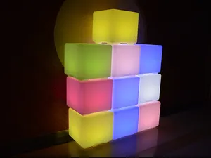 Cubo de led 40x40/impermeável, barra de plástico 3d led com mudança de cor, tabelas e cadeiras, bar, mobília
