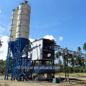 Sıcak ürünler hazır karışım HZS60 sabit bant konveyör tipi beton harmanlama santrali ile çimento silosu - Product Image 3