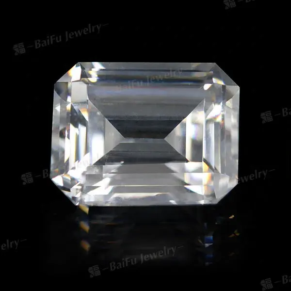대형 15x20mm 실험실 생성 펜던트 용 화이트 CZ 큐빅 지르코니아 에메랄드 컷 다이아몬드