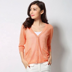2019 de moda <span class=keywords><strong>mujer</strong></span> corto de Color sólido de invierno de manga larga Chaqueta de punto <span class=keywords><strong>abrigo</strong></span> - Product Image 2