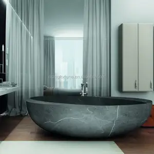 天然石材大理石浴缸独立式浴室浴缸