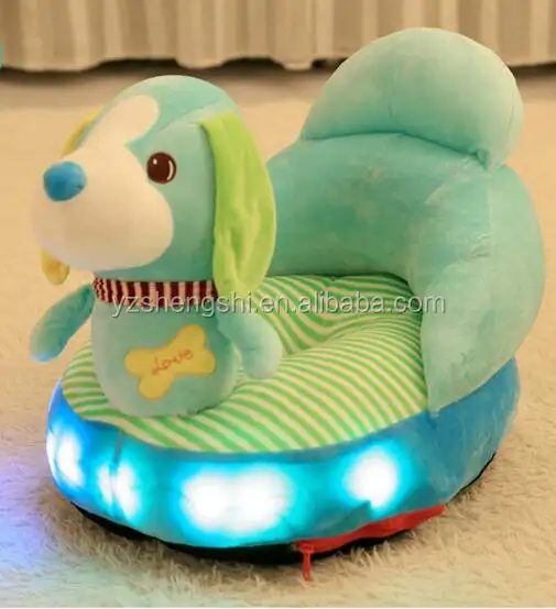 Ücretsiz örnek dolması peluş led ayı köpek hayvan şeklinde minder sandalye oyuncak peluş bebek sevimli led ışık ile müzik kanepe sandalye yastık oyuncak