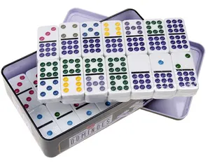 Premium Set Van 55 Dubbele Negen Kleur Dot Domino Kleurrijke, Blikken Doos, 50X25X8 Mm