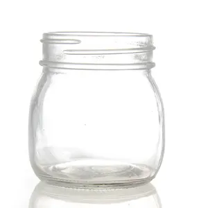 New design transparent glass exotic fruit honey jar exotic food cylindrical honey storage bottle wholesale stock mason jar
