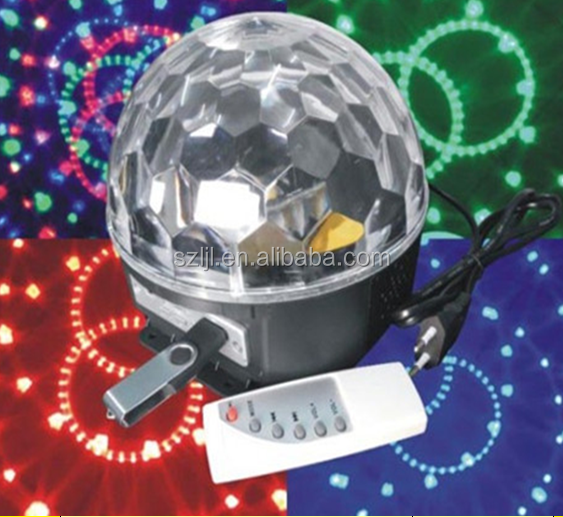 Lecteur MP3 et Télécommande 3 W LED Lumière Magique Filature Balle lumière