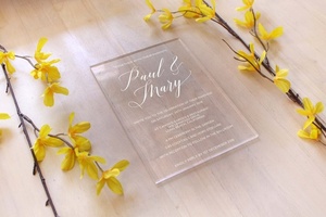 بطاقة قائمة Lucite أكريليك شفافة مخصصة من بلوري بلوري - Product Image 3
