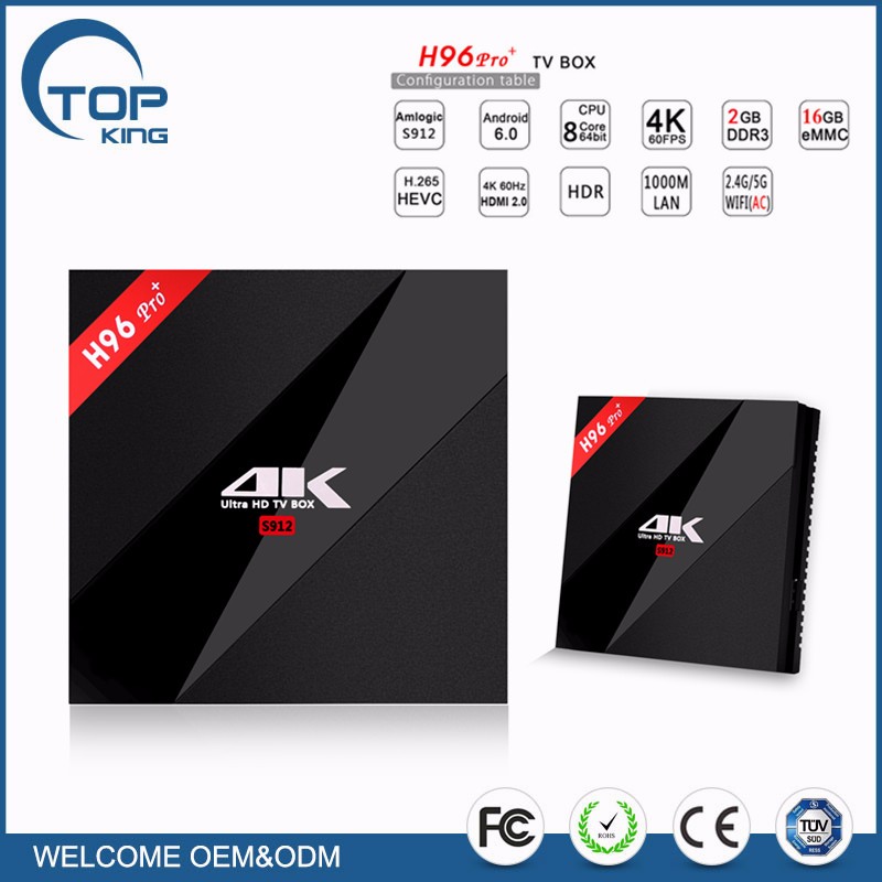 2017 Лучшие Качества H96 Pro + s912 2 г 16 г интернет тв приемник для оптовых KODI TV BOX