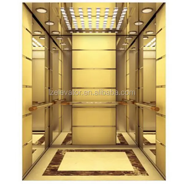 Lift Baja Tahan Karat Emas Titanium, untuk Digunakan Di Pusat Perbelanjaan