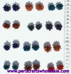 Handmade Peruvian Ethnic Natural-Colored Wood <b>Stud</b> Earrings Wholesale Fashion Jewelry for Gifts - Product Image 2