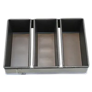 Factory price Customized non-stick 3/4/5 strap loaf pan toast box bread baking tins for speed racks