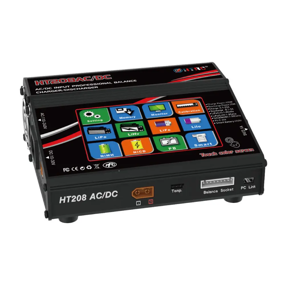 HTRC HT208 AC/DC RC Toy Lipo Battery Balance Charger/Discharger 420W 20A for 1-8s Lilon LiPo LiFe LiHV Nicd NiMh PB Battery