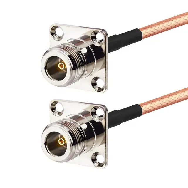 N Tipo 4 Furo Flange Montagem Fêmea para Fêmea RG142 Coaxial Pigtail Cable 1m com alta qualidade