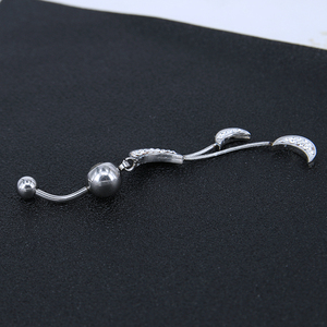 Chirurgisch staal penis navel piercing maan hanger opknoping navel ringen - Product Image 4