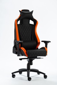Chaise de bureau de <span class=keywords><strong>Gaming</strong></span> professionnelle, siège de course, en PVC, <span class=keywords><strong>noir</strong></span> et orange - Product Image 5