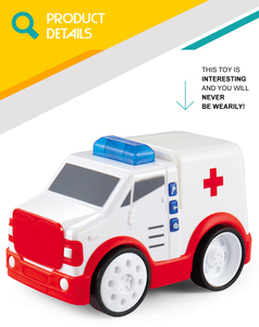 Mini <span class=keywords><strong>ambulance</strong></span> en plastique à piles, jouet électrique, prix pour enfants - Product Image 2