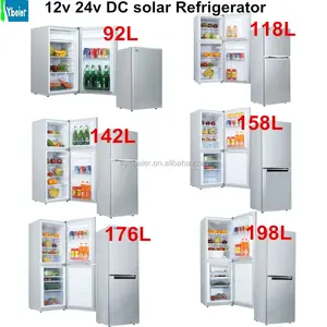 DC compressor refrigerator 158L top fridge and bottom freezer 12v 24v dc refrigerator dc fridge freezer