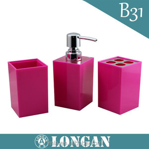Juego de accesorios de baño(4 unidades) fabricado en crílico ,dispensador ,jabonera,vaso enjuague .vaso <span class=keywords><strong>pra</strong></span> cepillo dental - Product Image 6