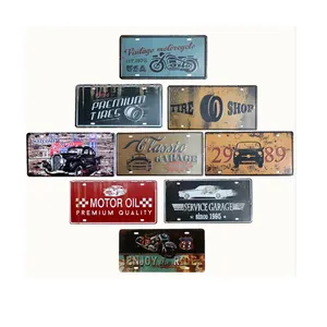 Wholesale Custom Logo 30.5cm*15.5cm Embossed License Plate Printed Vintage Logo Car Decorative Plate Decorative License Plate