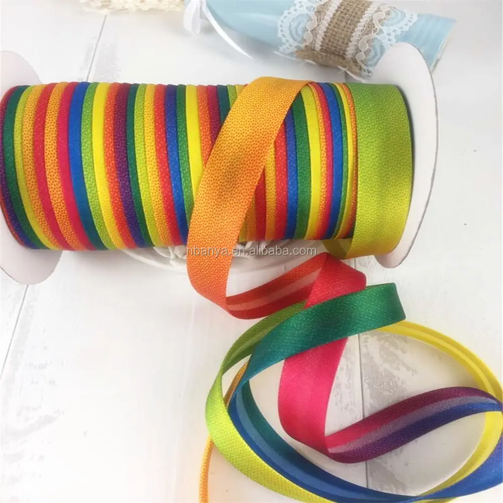 Polyester multi farben bias 5/8 "(15mm) 25yard/pc Satin Bias Tape Bias Binding For DIY Garment Sewing And schnürsenkel