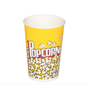 Food paper container with lid 170 biodegradable tin custom printed plastic popcorn bucket