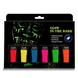 6 tubi UV Glow in The Dark Blacklight Pittura per il Viso 0.34 once Ogni