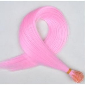 Estensioni dei capelli diritte sintetiche I Tip anello sintetico I Tip Hairpiece Single Color - Product Image 2