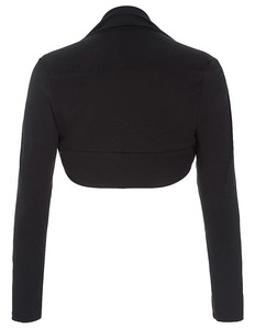 <span class=keywords><strong>Top</strong></span> corto con bolero a <span class=keywords><strong>maniche</strong></span> <span class=keywords><strong>lunghe</strong></span> <span class=keywords><strong>nero</strong></span> comodo in modal da donna BP BP000114-1 - Product Image 4
