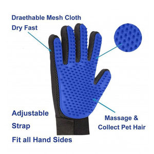 Aseo de mascotas guantes cepillo Mitt para Deshedding cepillo guantes perfecto masaje limpieza acariciar herramienta para perro