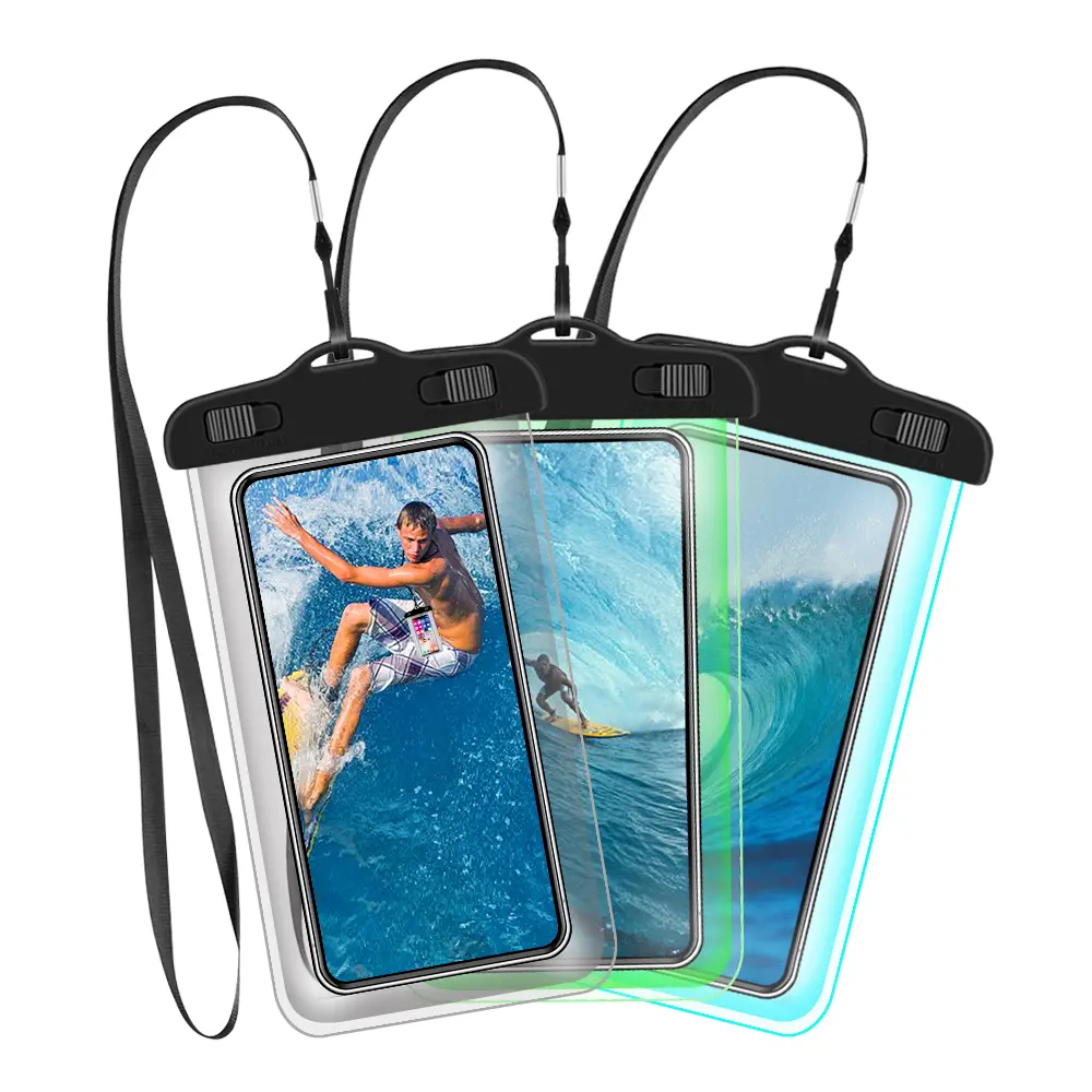 Funda impermeable para teléfono móvil, cubierta transparente de PVC sellado bajo el agua para iPhone 7X8