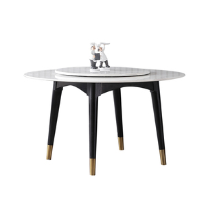 Home Furniture <strong>Marble</strong> <strong>Round</strong> <strong>Dining</strong> <strong>Table</strong> <strong>Set</strong> Features Soft PU Mattress <strong>4</strong> Chairs or 6 Chairs Solid Wood Frame - Product Image 5