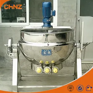 Cooking Jacketed Kettle Tilting Type Jam Mixer Cooking Pot Boiler Steam / Electric Jacket Kettle With Agitator