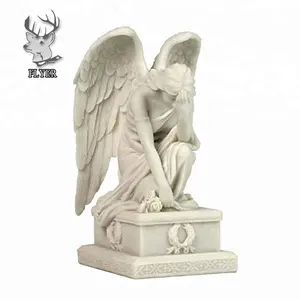 Новый дизайн, резьба по камню, статуя ангела, статуя из натурального мрамора, кладбище, плач, ангел