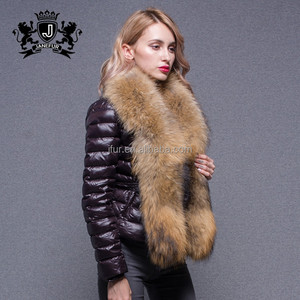 Cappotto invernale da donna alla moda con collo in pelliccia di procione cappotti <span class=keywords><strong>caldi</strong></span> capispalla donna - Product Image 4