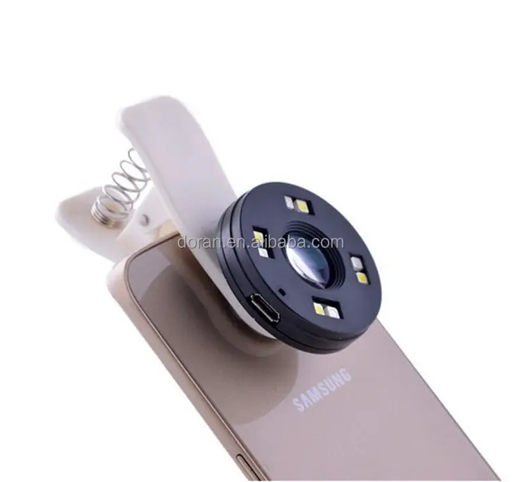 Universal UFO Chargeable Mini Mobile Phone Microscope Lens with LED Clip for iPhone Samsung Huawei HTC