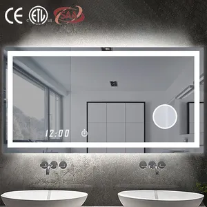 LED背光镜子照亮浴室里的镜子防雾功能壁挂式化妆虚荣镜子在化妆品浴室水槽