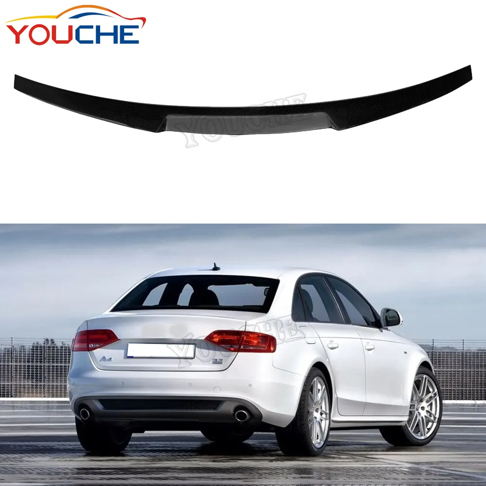 M4 Style Serat Karbon Belakang Sayap Spoiler untuk Audi A4 B8 2009-2012 4 Pintu Sedan