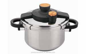 Casserole à pression T-fal Clipso en acier inoxydable, 6,3 litres, compatible induction, système de verrouillage sécurisé à une main, passe au lave-vaisselle, argent - Product Image 3