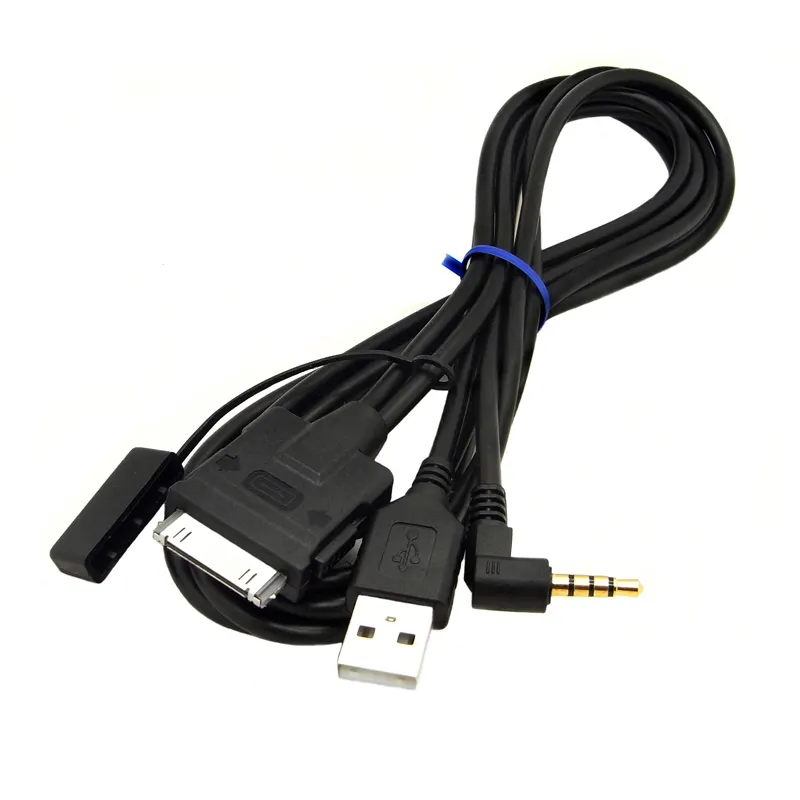 Cabo adaptador usb aux estéreo, para kenwood KCA-iP22F com ipod iphone