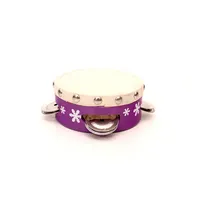 Pandereta de madera púrpura con cabezales de tambor de piel de cabra