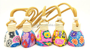 12ml tappo di legno colorato di Stampa Del Fiore vaso di Auto Bottiglia di Profumo Diffusa bottiglia di argilla polimerica Glas - Product Image 4