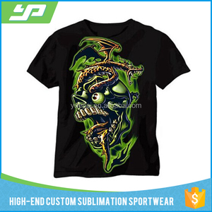 La aduana popular del diseño de la impresión digital de la sublimación al por mayor 100% cotton su propia camiseta de la insigni - Product Image 4