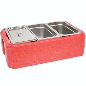 多功能塑料储物冷却器盒，带盖和蒸锅，用于蒸锅胃