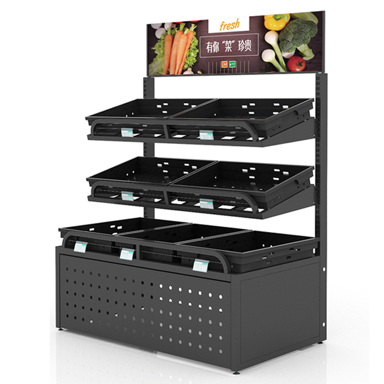 Customized Factory Supply Fruit Display Stand Metal Display Rack Shelf Display Rack for Supermarket — view 4