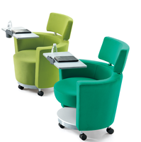 Chaise d'étude interactive pliable confortable de haute qualité pour étudiants avec accoudoirs d'écriture, tablette et support mobile