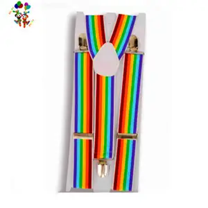 Adult Party Fancy Dress Elastic Rainbow Suspenders HPC-3047