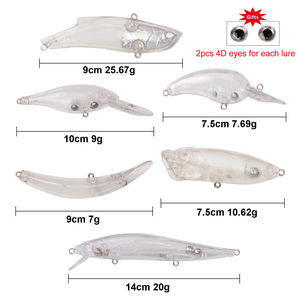Esche da pesca esche a manovella vuote non verniciate esche da pesca esca esca Minnow Wobblers 12 pz/set - Product Image 3