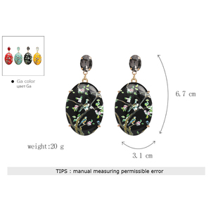 <span class=keywords><strong>Agatha</strong></span>-pendientes ovalados de resina para mujer, aretes, diseño de cristal, estilo europeo, al por mayor - Product Image 2