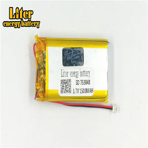Plug 1.25-<span class=keywords><strong>2</strong></span> P 753048 lithium battery 1500 mah rechargeable Li-Polymer Battery PL LiPo battery with wires - Product Image 2