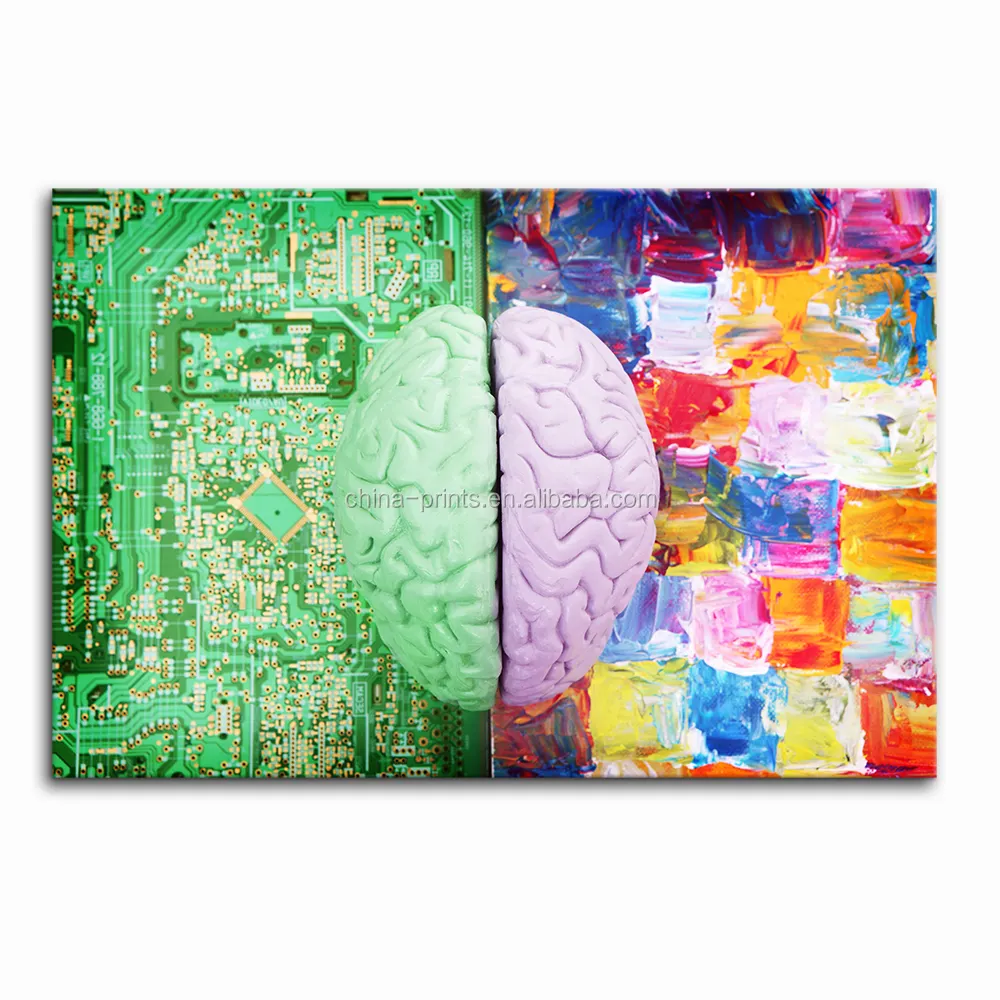 創造的な脳の絵画研究室の装飾キャンバス印刷アートの装飾感覚と感性アートキャンバスへのデジタル印刷